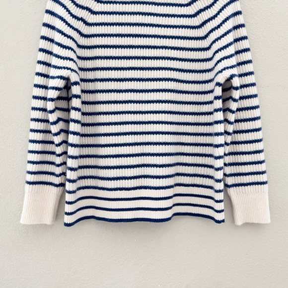 J. Crew Ribbed Cashmere Turtleneck Sweater Pullover Stripe Knit Classic Prep XS - Picture 7 of 12